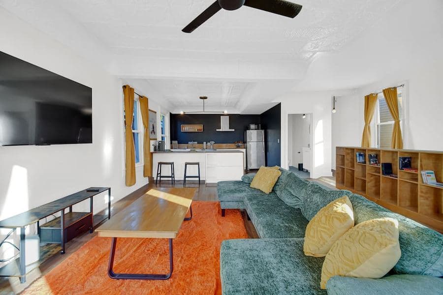 Colorful living room at Pilsen Sweet Life near downtown Chicago